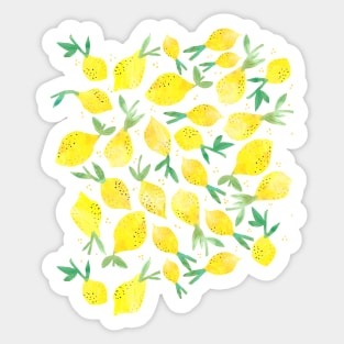 Whimsical Lemon Scatter Pattern - Hand Painted Watercolor Sticker